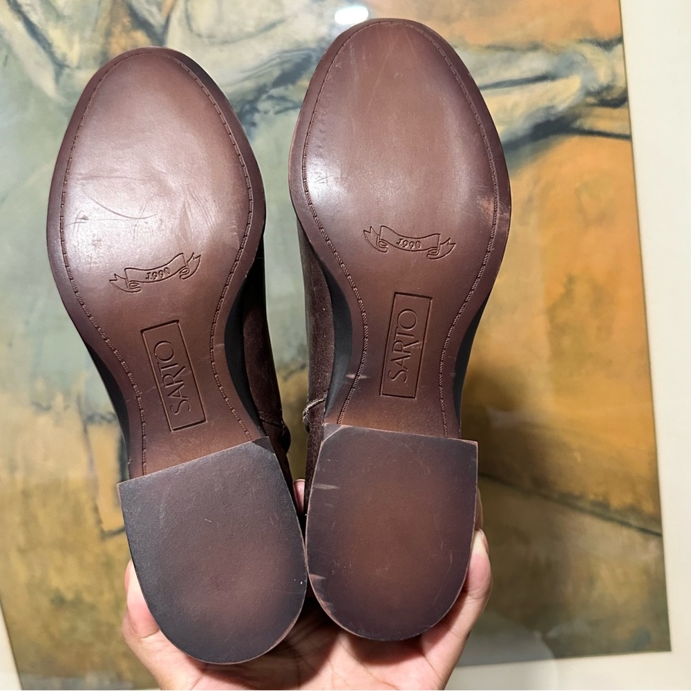 🌸SARTO by FRANCO SARTO 🌸 Brown Leather Round Toe Ankle Bootie Size: 8.5 - Picture 16 of 16